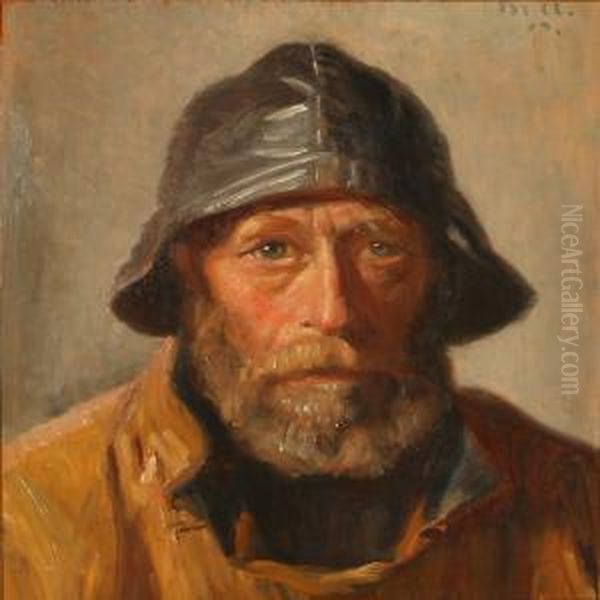 A Fisher From Skagen Oil Painting by Michael Ancher