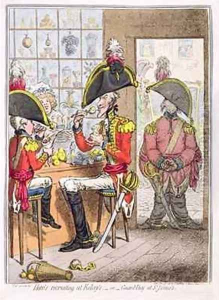 Heros Recruiting at Kelseys or Guard Day at St Jamess Oil Painting by James Gillray