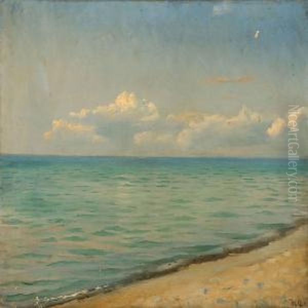 Coastal Scene From Skagen, Denmark Oil Painting by Michael Ancher