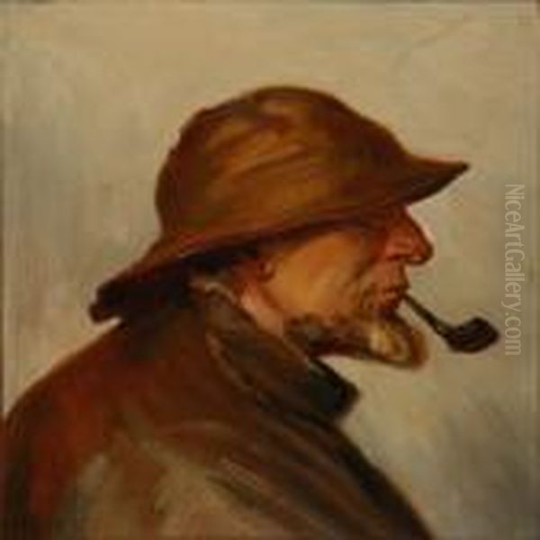 Skagensfiskeren Peter Svendsen Oil Painting by Michael Ancher