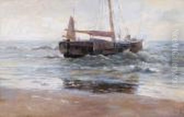 Marine Oil Painting by Michael Ancher