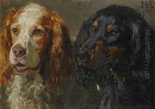 Hundportratt Oil Painting by Michael Ancher