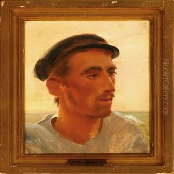 Hoved Af Hostmanden Oil Painting by Michael Ancher