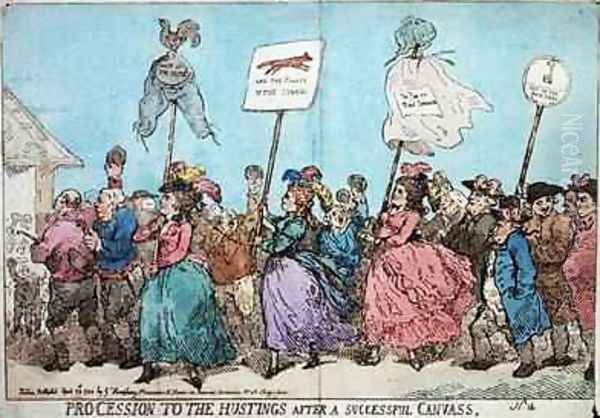 Procession to the Hustings after a Successful Canvass Oil Painting by James Gillray