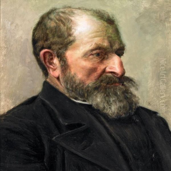 Portrait Of The Danish Painter N Oil Painting by Michael Ancher