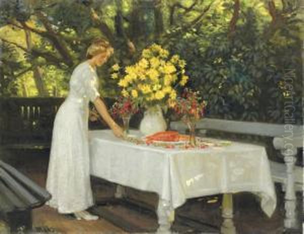 Frokost Forberedes (preparing Lunch) Oil Painting by Michael Ancher