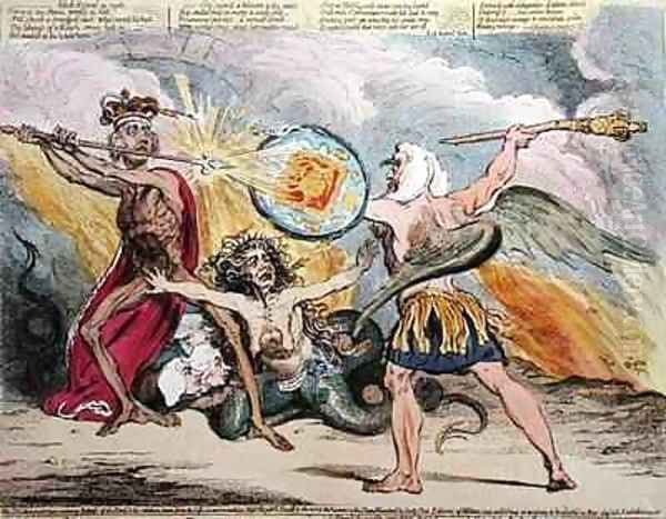 Sin Death and the Devil Oil Painting by James Gillray