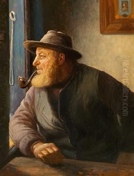 Fisherman Ole Svendsen, Skagen Oil Painting by Michael Ancher