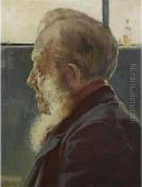 En Gammel Fisker (the Old Sea Salt) Oil Painting by Michael Ancher