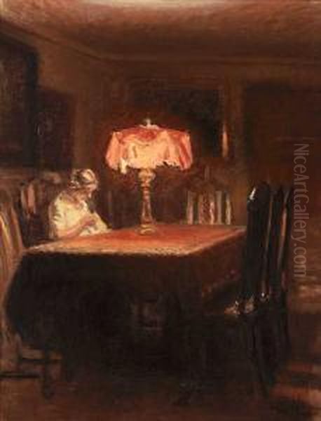 Interior Fra Sommer Dagligstue Oil Painting by Michael Ancher