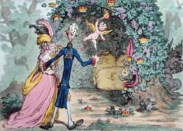 The Nuptial Bower with the Evil One peeping at the Charms of Eden Oil Painting by James Gillray