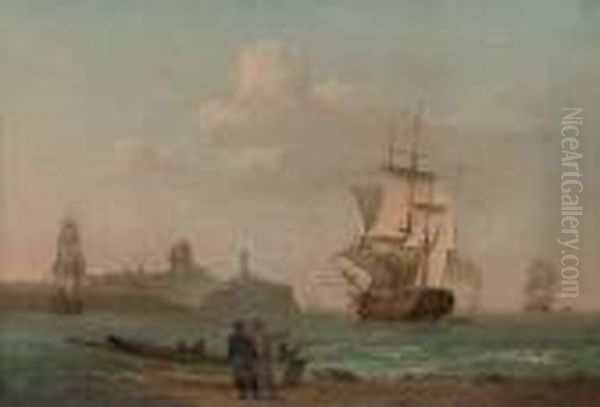 A Merchantman Oil Painting by William Anderson