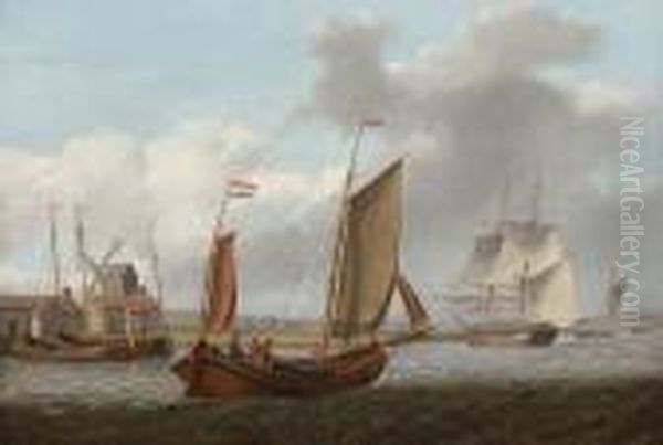 A Busy Day On The Estuary Oil Painting by William Anderson