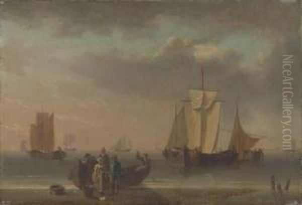 Unloading The Catch Oil Painting by William Anderson