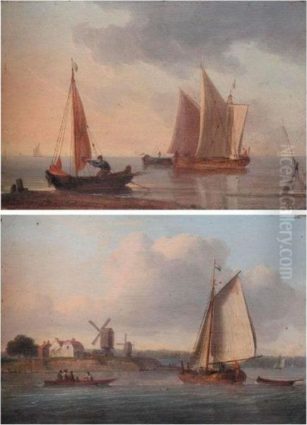 Shipping Off The Dutch Coast Oil Painting by William Anderson