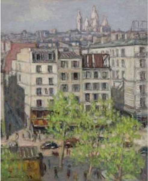 Boulevard De Clichy, Printemps Oil Painting by Albert Andre