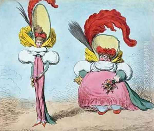 Following the Fashion St Jamess giving the Ton a Soul without a Body Cheapside aping the Mode a Body without a Soul Oil Painting by James Gillray