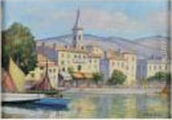 Le Port De Sanary Oil Painting by Albert Andre