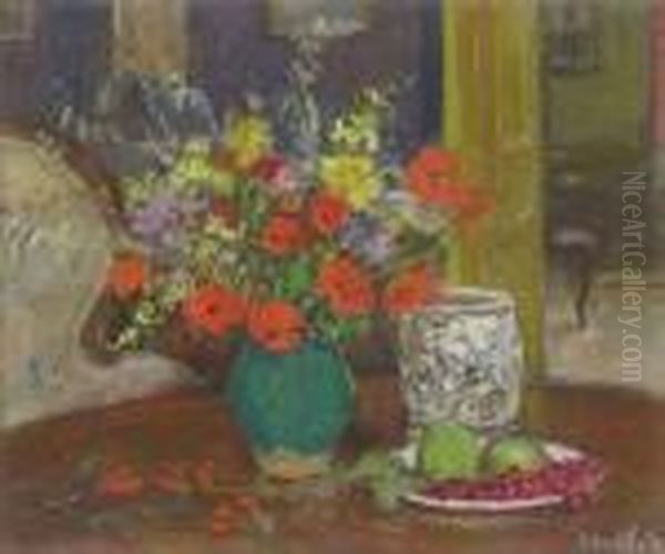 Bouquet De Coquelicots Et Fleurs Des Champs Oil Painting by Albert Andre