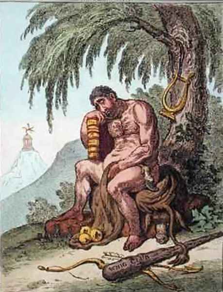 Hercules Reposing Oil Painting by James Gillray