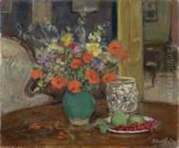 Nature Morte Aux Coquelicots. Oil Painting by Albert Andre