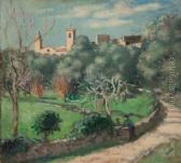 Paysage, Eglise Du Cannet Oil Painting by Albert Andre