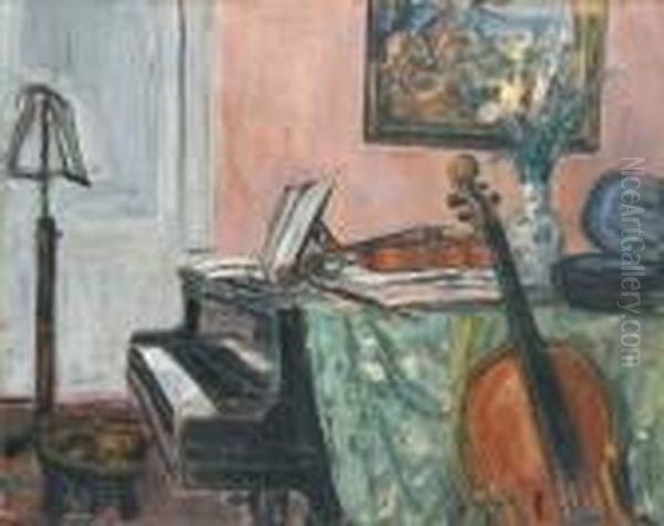 Le Salon De Musique Oil Painting by Albert Andre