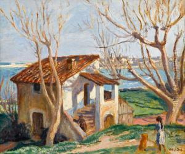 Vieille Maison A Antibes Oil Painting by Albert Andre