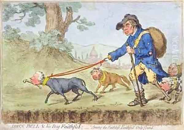 John Bull and his Dog Faithful Oil Painting by James Gillray