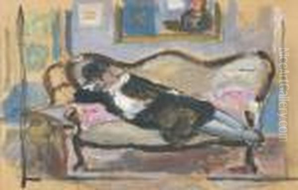 Malek Au Sofa Oil Painting by Albert Andre