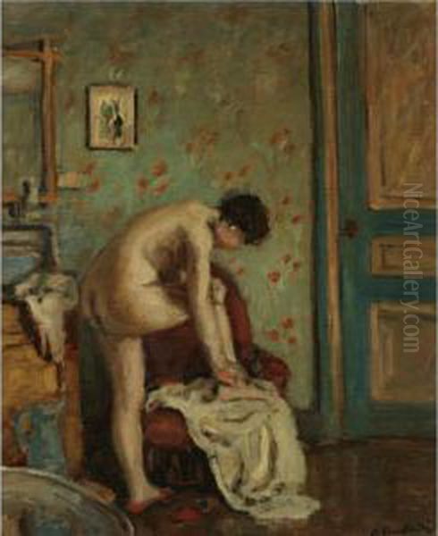 Femme A Sa Toilette Oil Painting by Albert Andre