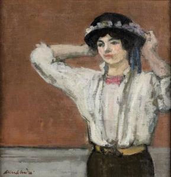 Femme Au Chapeau Oil Painting by Albert Andre