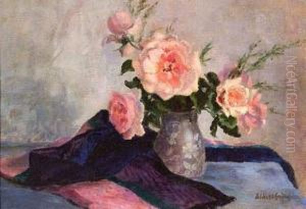 Nature Morte Aux Roses. Oil Painting by Albert Andre