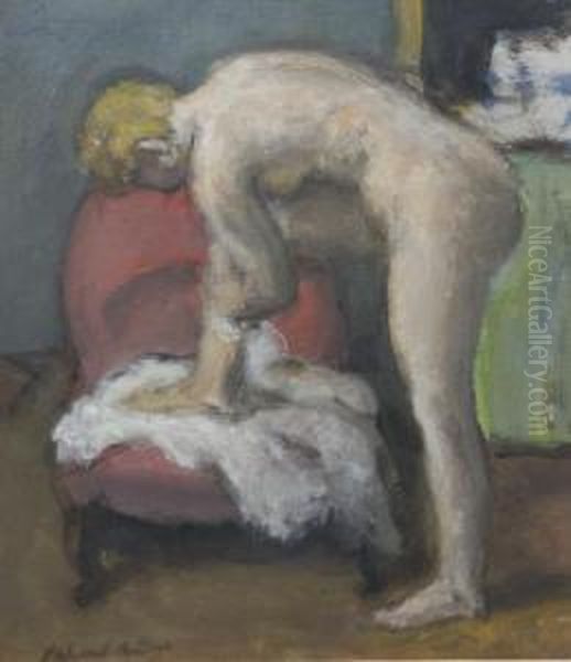 Femme Sortant Du Bain Oil Painting by Albert Andre