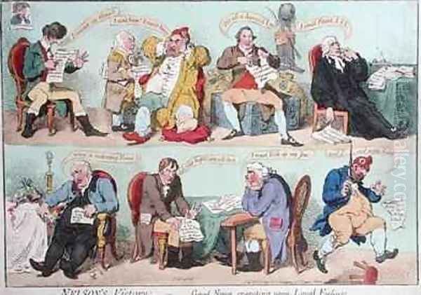 Nelsons Victory or Good News operating on Loyal Feelings Oil Painting by James Gillray