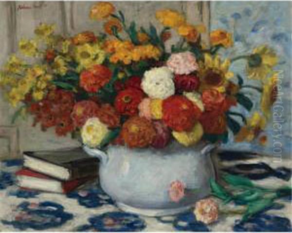 Vase De Fleurs Oil Painting by Albert Andre