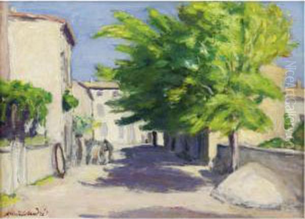 Rue De Village Provencal Oil Painting by Albert Andre