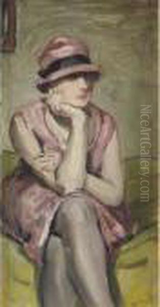 Femme Au Chapeau Oil Painting by Albert Andre