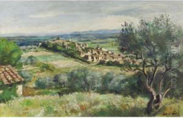 Village De Laudun Oil Painting by Albert Andre