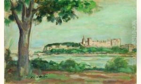  Le Chateau Des Papes, Avignon Vers 1933-34  Oil Painting by Albert Andre