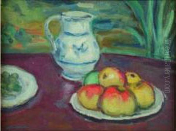  Assiette De Pommes Et Pichet  Oil Painting by Albert Andre