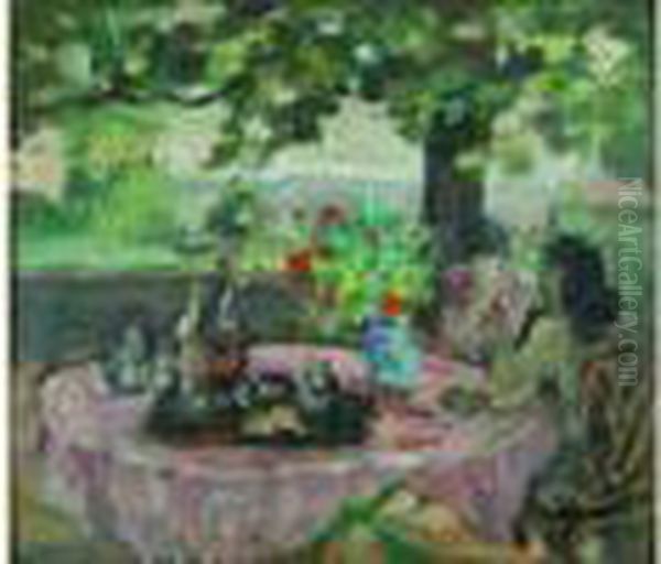  Dans Le Jardin, Laudun  Oil Painting by Albert Andre