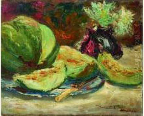  Pasteque Au Couteau  Oil Painting by Albert Andre