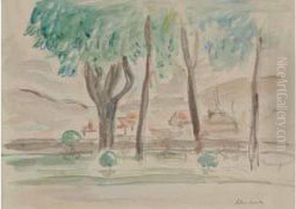  Parc En Terrasse  Oil Painting by Albert Andre