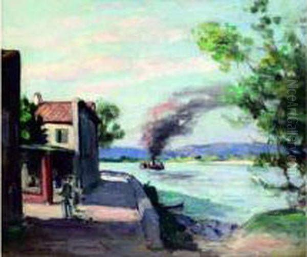 Le Rhone A Endoume Oil Painting by Albert Andre