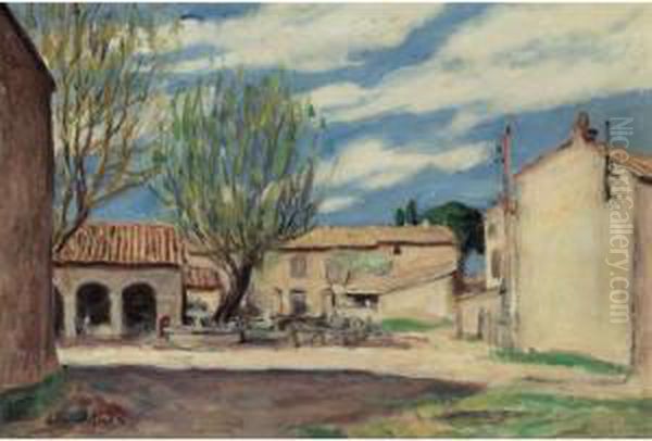 Hameau De PaliiÂ¿Â½re Saint Victor La Coste Oil Painting by Albert Andre