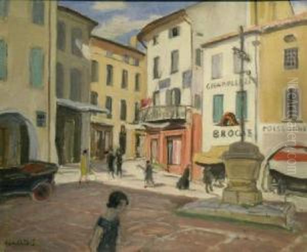 Coin De Rue A Bagnols Oil Painting by Albert Andre