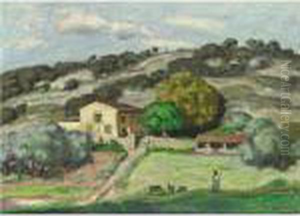 Environs D'aix En Provence Oil Painting by Albert Andre