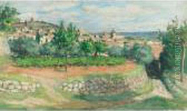 Vue De Laudun Oil Painting by Albert Andre