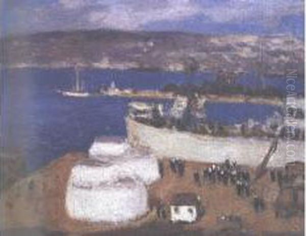 Port Mediterraneen Oil Painting by Albert Andre